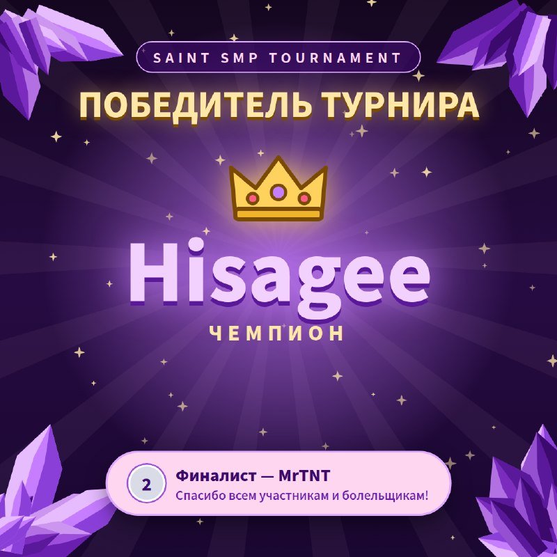 🏆 Турнир Saint SMP завершён!